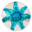round natural 50mm capiz shell w/ handpainted design