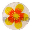 Handmade round natural 50mm capiz shell w/ handpainted design Hand Painted Pendant