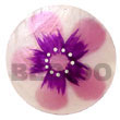 Handmade round natural 50mm capiz shell w/ handpainted design Hand Painted Pendant