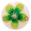 round natural 50mm capiz shell w/ handpainted design