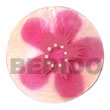 wood bangles round natural 50mm capiz shell w/ handpainted design Hand Painted Pendant