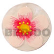 Handmade round natural 50mm capiz shell w/ handpainted design Hand Painted Pendant