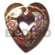 heart 50mm coco w/ handpainted design/embossed pendants
