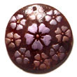 round 50mm coco nat. brown w/ handpainted design/embossed