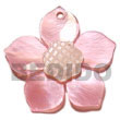 45mm pink hammershell flower w/ carved hammershell nectar pendan