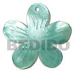 40mm aqua blue flower hammershell pendants