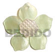 Handmade 45mm light green hammershell flower w/ carved hammershell Shell Pendant