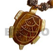 Handmade 40mm MOP turtle carving w/ skin pendants Shell Pendant