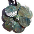 blue hammershel flower /blocking technique 45mm pendants