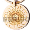 50mm round coco pendant w/ flower burning design