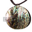 round abalone paua shell 40mm pendants
