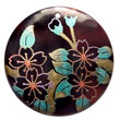 round 40mm blacktab w/ handpainted design - floral / embossed