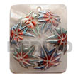 rectangular 45mmx35mm kabibe shell w/ handpainted design -