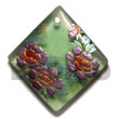 58mmmm diamond transparent green resin w/ handpainted design