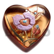 heart 35mm transparent orange resin w/ handpainted design - flor