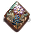 diamond 40mm  transparent brown resin w/ handpainted design - fl