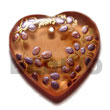 heart 35mm transparent brown resin w/ handpainted design
