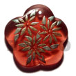 Handmade scallop 35mm transparent red resin w/ handpainted design Hand Painted Pendant