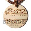 Handmade coco pendant w/ aztec burning design Coco Pendant