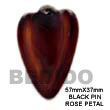 Handmade black pin rose petal pendants Shell Pendant