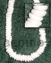 white puka shells in beads strands or necklaces