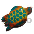 sea turtle hand painted wooden fridge door magnet