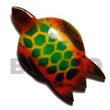 sea turtle hand painted wooden fridge door magnet