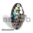 haute hippie ring adjustable metal oval embossed laminated