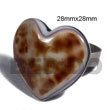 haute hippie ring adjustable metal heart embossed cowrie