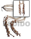 scarf necklace - 6 rows 2-3mm coco heishe bleach white w/ 8mm as