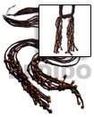 Handmade scarf necklace - 6 rows 2-3mm coco heishe Scarf Necklace