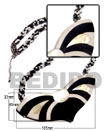 choker / twisted black and white cut/glass beads
