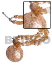 3 layers glass beads/pink rose w/ round shape